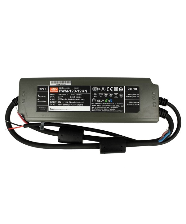 MeanWell PWM-120-12KN Trasformatore CV 12V 10A 120W Dimmerabile KNX Konnex IP67