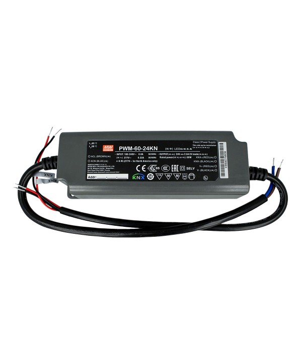MeanWell PWM-60-24KN Trasformatore CV 24V 2,5A 60W Dimmerabile KNX Konnex IP67