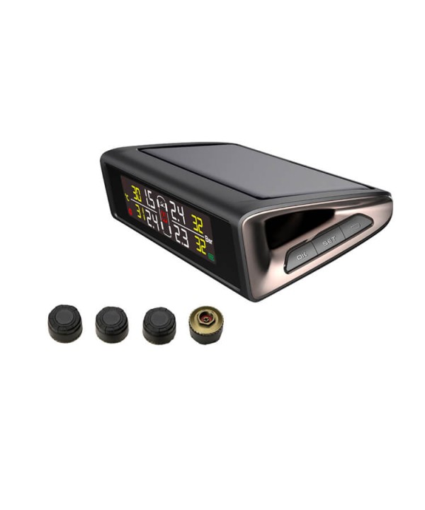 TPMS Wireless Pannello Solare Con 4 Sensori Esterni Per Privato Sistema Monitoraggio Pressione Pneumatici Digitale
