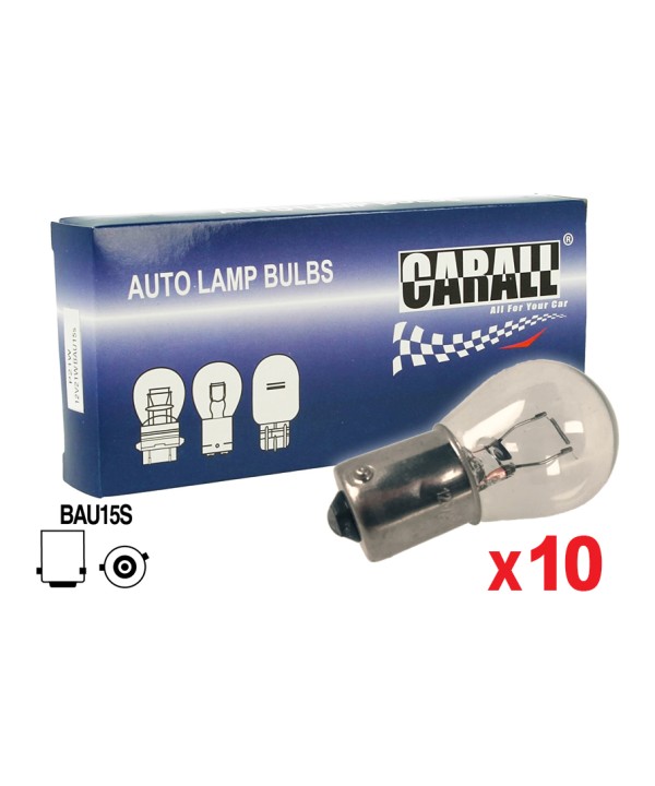 10 Pezzi Lampada Alogena S25 PY21W BAU15S 12V 21W Singolo Filamento Trasparente Piedi Storti