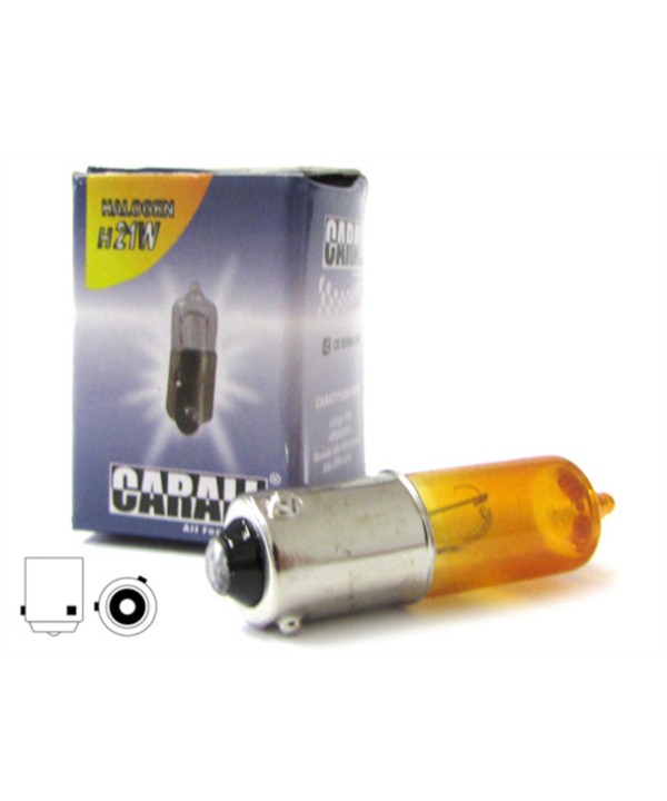 2 PZ Lampada Alogena Micro Auto H21 BAY9s H21W 12V 21W Arancione Amber Piedini Sfalsati X Frecce