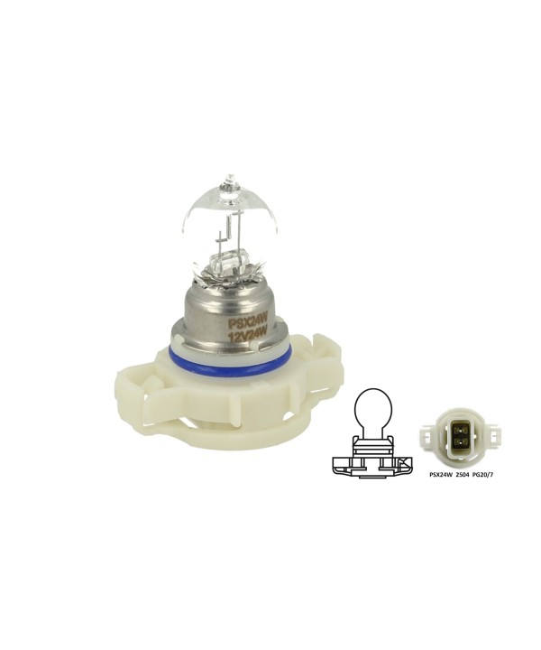 2 PZ Lampada Alogena PSX24W 12V 24W PG20-7 Clear Compatibile Philips 12276 C1