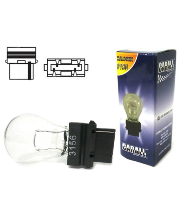 2 PZ Lampada Alogena 3156 Clear T25 P27W 12V 27W W2.5x16d Mono Filamento