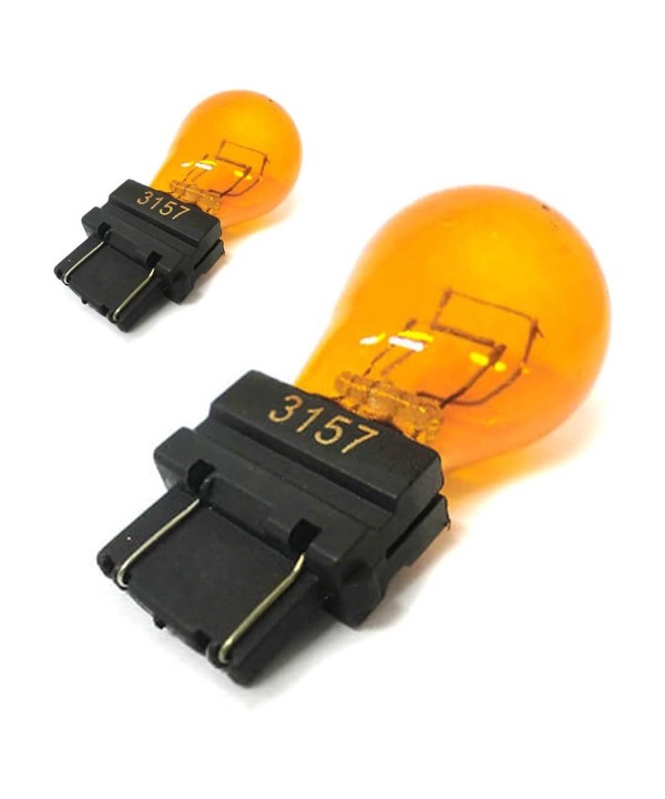 2 PZ Lampada Alogena 3157 Amber T25 PY27/7W 12V 27/7W W2.5x16q Doppio Filamento Arancio