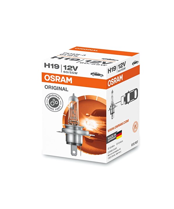 Lampada Alogena Auto H19 12V 60/55W PU43t-3 Originale Osram 64181L Per Kia Forte e Kia Sportage
