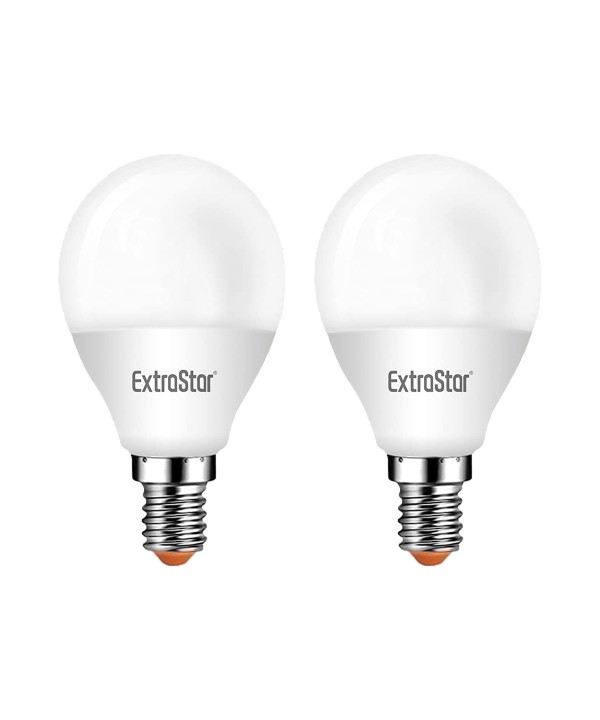 2 PZ Lampada A Led E14 P45 6W Bianco Caldo 3000K 480 Lumen