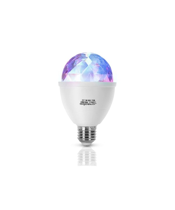 Luci Discoteca Led Lampada RGB LED Rotante a 360º E27 3W Effetto Stroboscopica
