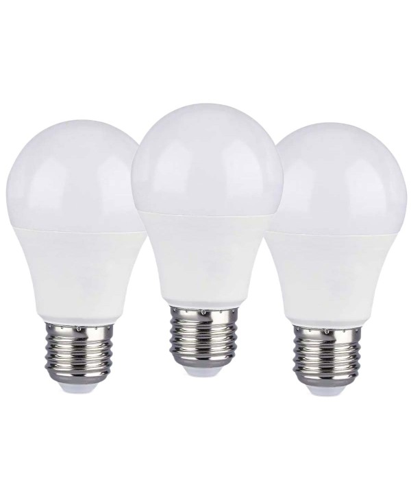 3 PZ Lampada Led E27 A60 11W Bianco Caldo 2700K Bulbo Sfera 1055 Lumen SKU-7352