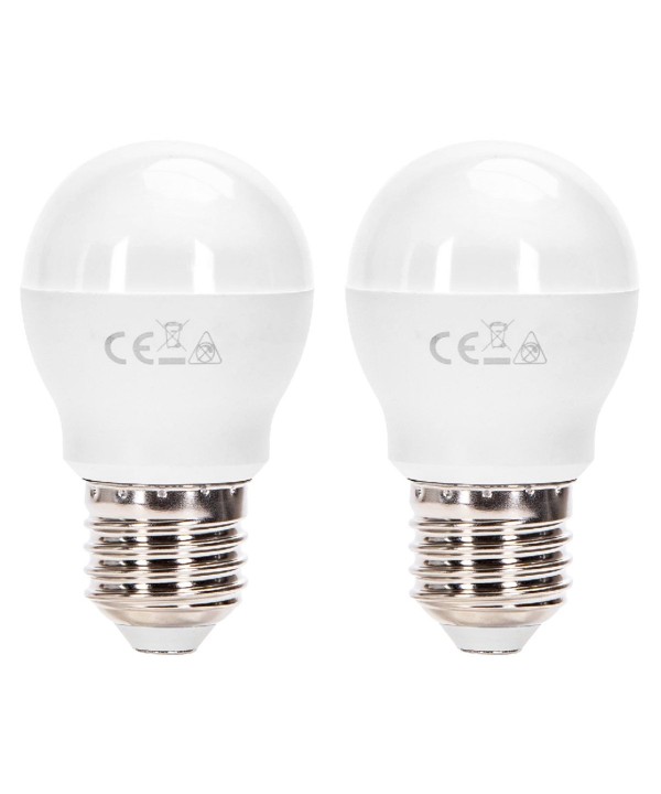 2 PZ Lampada A Led E27 G45 9W 860LM Bianco Freddo 6500K