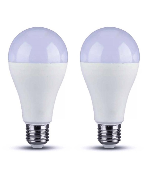 2 PZ Lampada A Led E27 A65 18W 2000LM Bianco Neutro 4200K