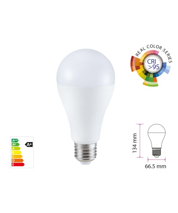 Lampada A Led E27 CRI 95 A60 12W Caldo 2700K 1055lm Alta Resa Cromatica SKU-7482