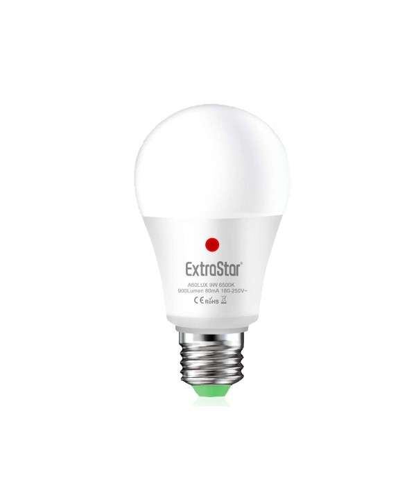 Lampada A Led E27 Con Sensore Crepuscolare 9W 900 Lumen A60 6500K Day Night Sensor