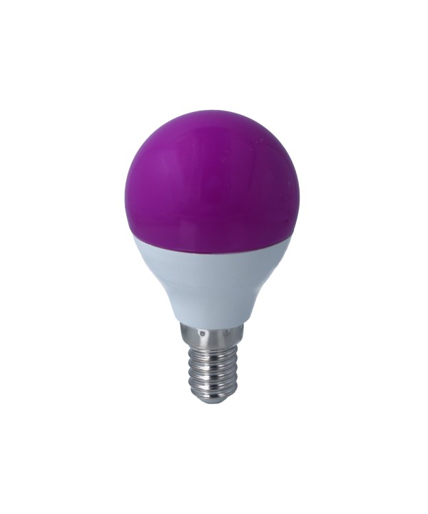 Lampada A Led E14 G45 4W 220V Colore Purple Viola