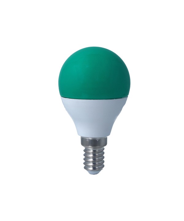 Lampada A Led E14 G45 4W 220V Colore Green Verde