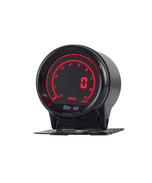 Manometro Digitale LCD Contagiri RPM Gauge 52mm 12V Auto Doppio Ingresso Alimentazione 10 Colori Remote Controllo Bottone
