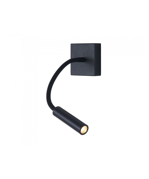 Applique Lampada Led Da Parete Hotel Per Lettura 3W 3000K Braccio Flessibile Carcassa Nera SKU-211485
