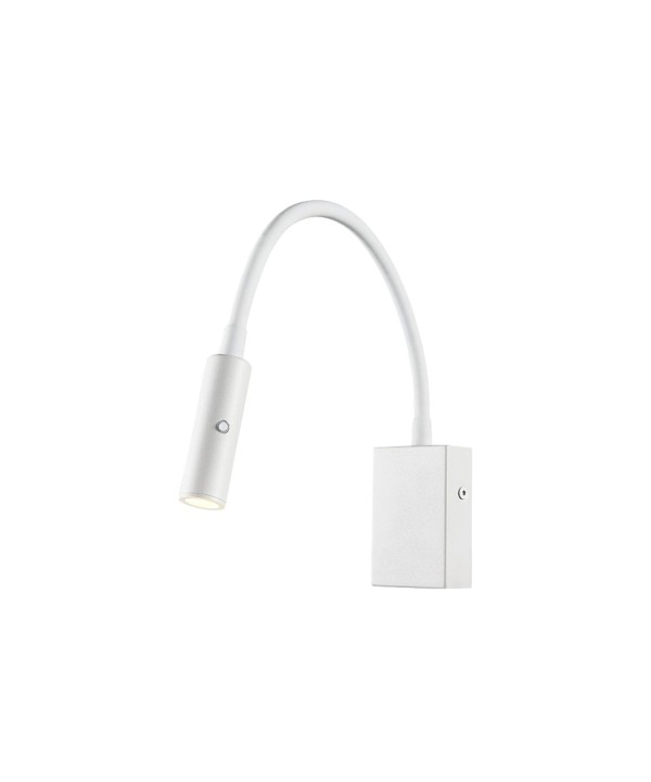 Applique Lampada Led Da Parete Hotel Per Lettura 3W 3000K Braccio Flessibile Carcassa Bianca SKU-211486