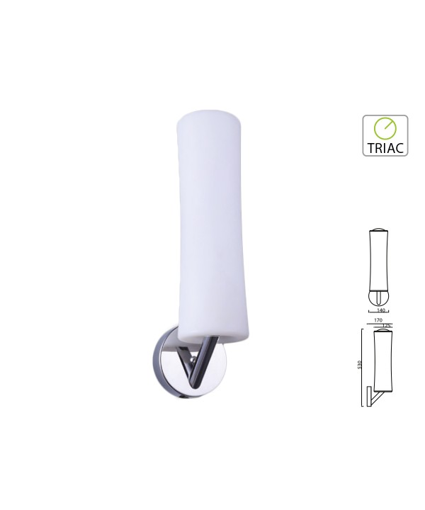 Applique Lampada Led Da Parete Moderna Forma Canna Bamboo D125X530mm 18W 3000K Dimmerabile Triac Dimmer SKU-3974