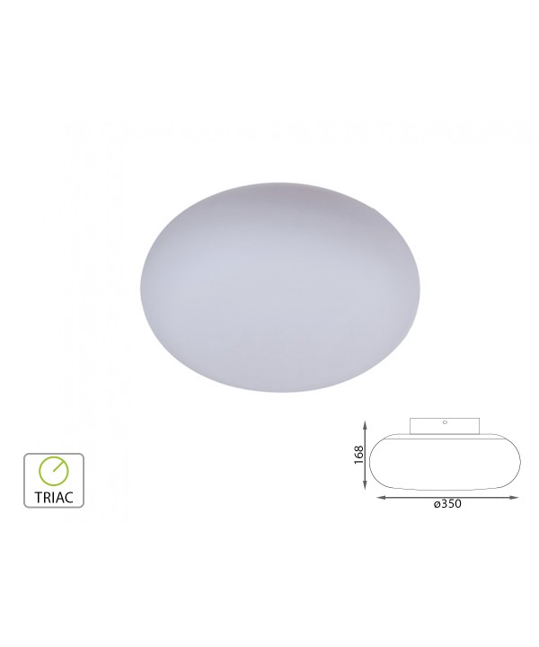 Applique Lampada Led Da Parete o Plafoniera Da Soffitto Moderna 25W Rotonda Diametro 350mm 3000K Dimmerabile Triac Dimmer SKU-40051