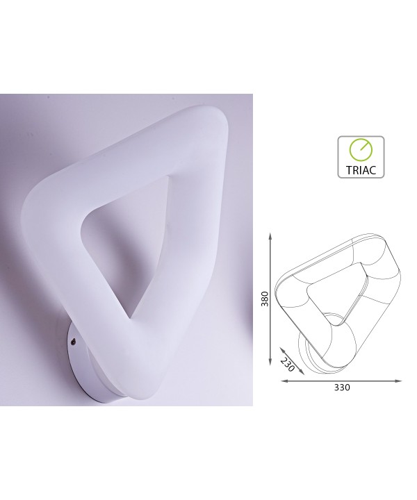 Applique Lampada Led Da Parete Muro Design Moderna 20W 3000K Dimmerabile Con Triac Dimmer SKU-40091