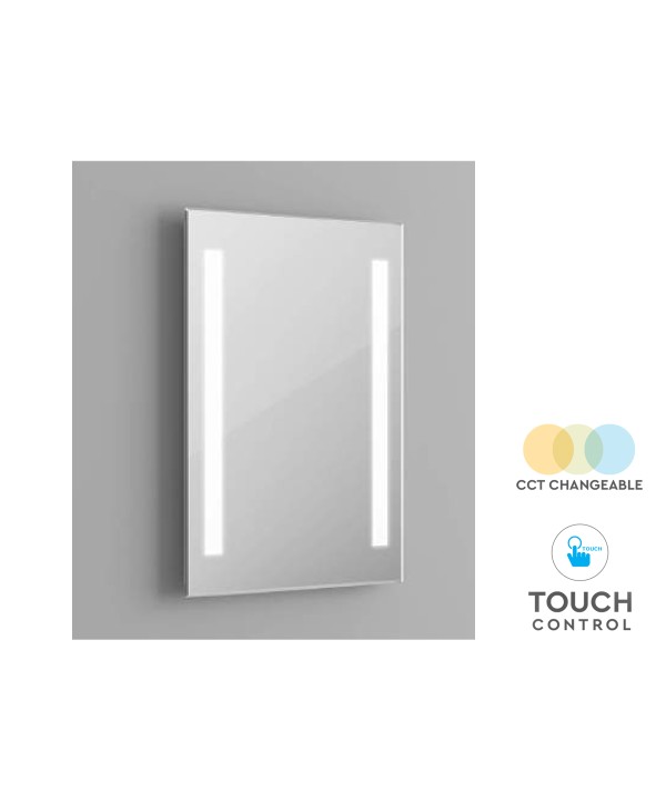 Specchio Bagno Con Luci Led 27W CCT Interruttore Touch Rettangolare L500XH700mm IP44 SKU-40461