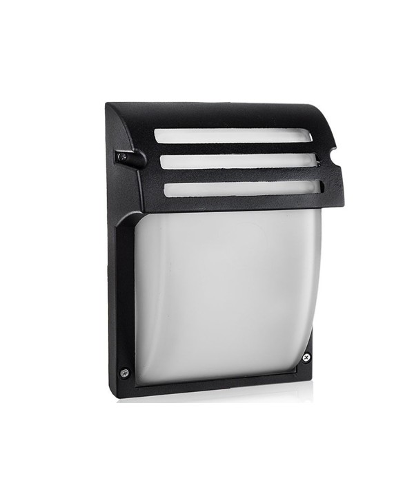 Applique Lampada Da Parete Giardino Esterno Attacco E27 Colore Nero Vetro Opale SKU-7076