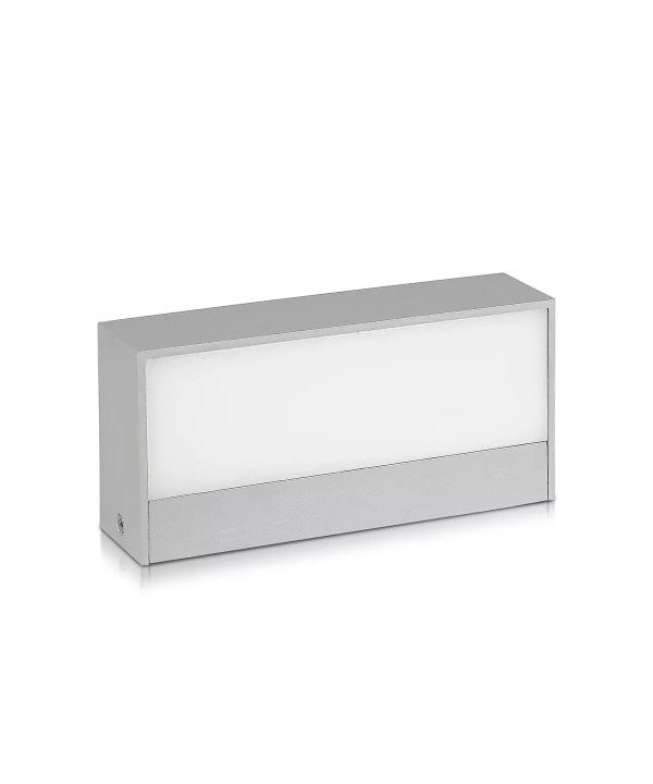 Applique Lampada Led Da Parete Rettangolare 9W 4000K Up-Down Doppio Fascio Luminoso Carcassa Grigia IP65 SKU-8240