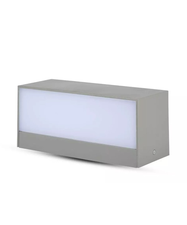 Applique Lampada LED da Muro Rettangolare 12W Doppio Fascio Luminoso Colore Grigio 3000K IP65 SKU-218242