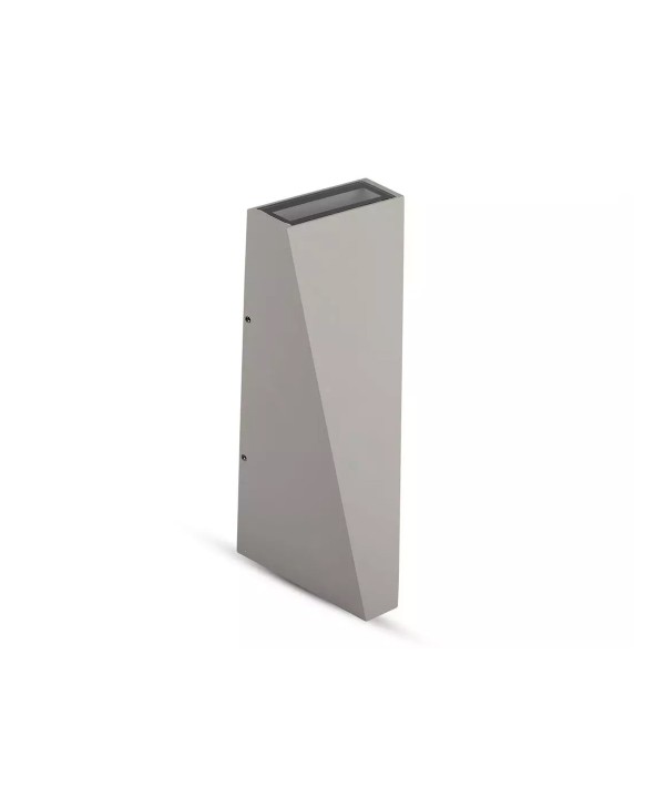 Applique Lampada LED da Muro Piramide 6W 3000K Carcassa Grigia Doppio Fascio Luminoso Up-Down IP65 SKU-8299