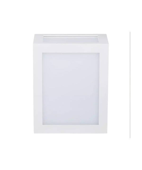 Applique Lampada Led Da Muro Parete a Lanterna 12W 3000K Carcassa Bianca IP65 360 Gradi SKU-8334