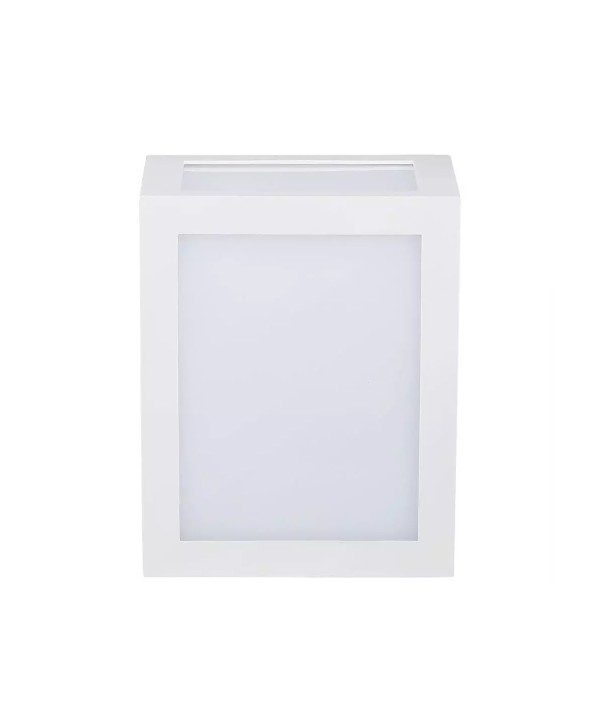 Applique Lampada Led Da Muro Parete a Lanterna 12W 4000K Carcassa Bianca IP65 360 Gradi SKU-8335