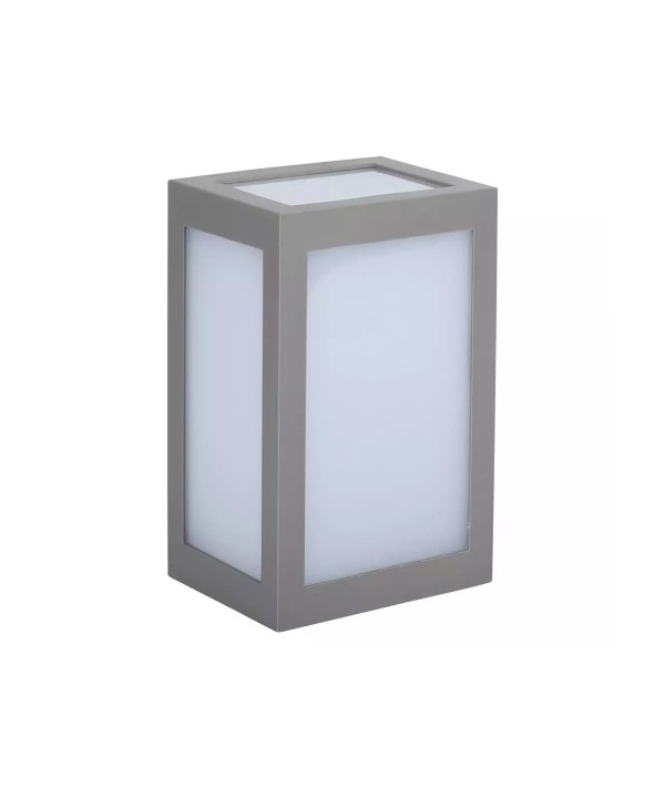 Applique Lampada Led Da Muro Parete a Lanterna 12W 3000K Carcassa Grigia IP65 360 Gradi SKU-8337