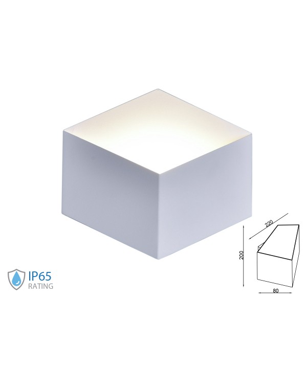 Applique Lampada LED da Muro Squadrata Esagonale 3W 3000K Carcassa Bianca IP20 SKU-8344