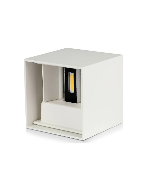 Applique Led Quadrata Da Parete 12W 3000K Carcassa Bianca IP54 Doppio Illuminazione Angolo Regolabile SKU-218527