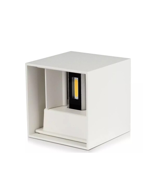 Applique Led Quadrata Da Parete 12W 4000K Carcassa Bianca IP54 Doppio Illuminazione Angolo Regolabile SKU-218528