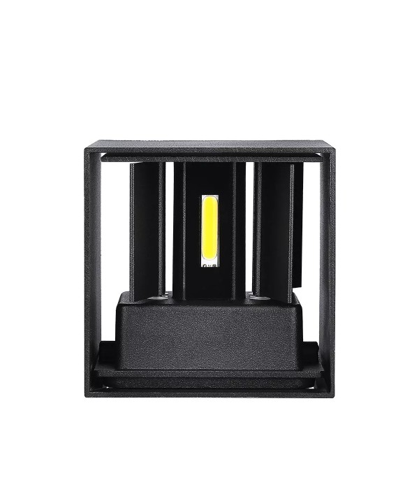 Applique Led Quadrata Da Parete 12W 4000K Carcassa Nera IP54 Doppio Illuminazione Angolo Regolabile SKU-218530