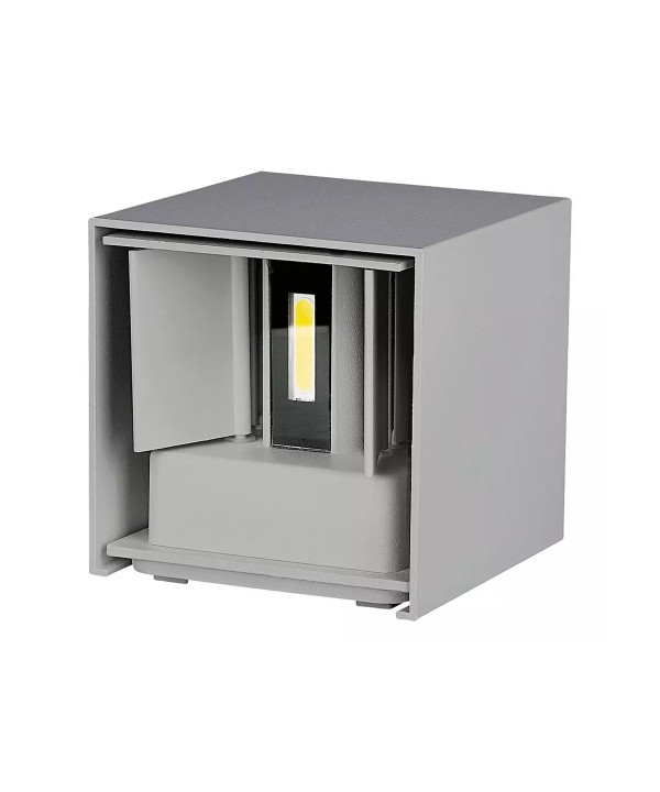 Applique Led Quadrata Da Parete 11W 3000K Carcassa Grigia IP54 Doppio Illuminazione Angolo Regolabile SKU-218531