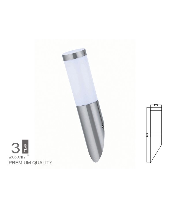 Applique Lampada da Parete Attacco E27 Acciaio Inossidabile Fissaggio Diagonale IP44 Per Giardino SKU-8623