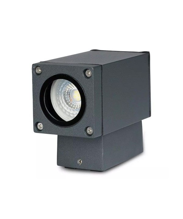 Applique Da Parete e Muro Con Portalampada GU10 Illuminazione Mono Fascio Da Un Lato IP44 Carcassa Nera SKU-8626