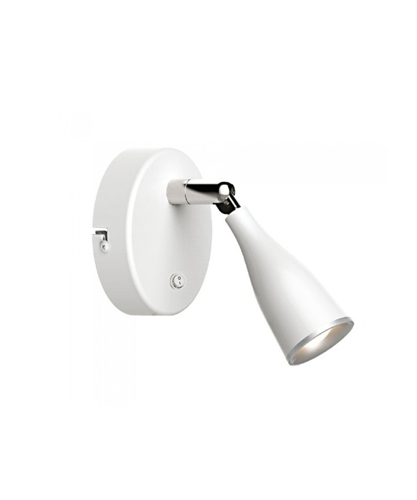Applique Lampada Led Da Parete Con Interruttore Carcassa Bianca 3000K Testa Orientabile IP20 4,5W SKU-218675