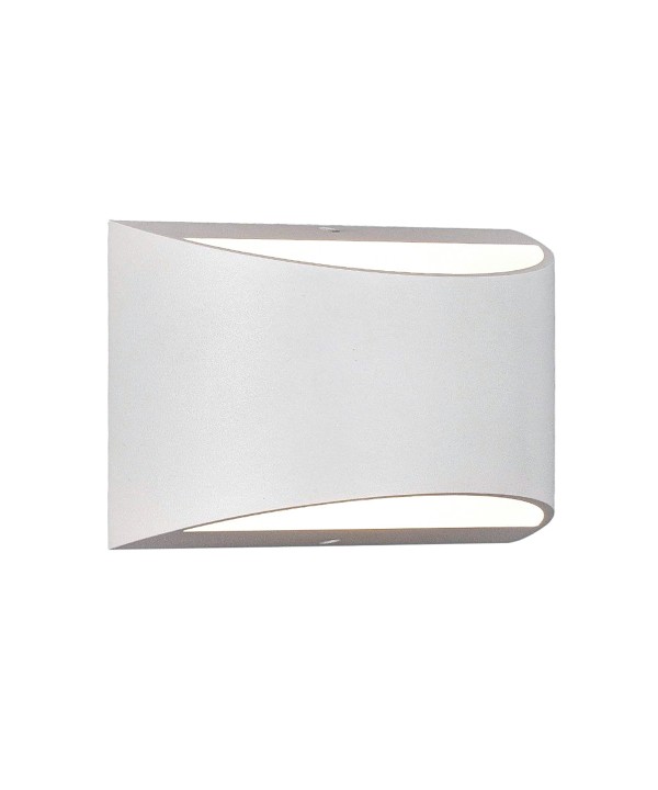 Applique Lampada Led Da Parete 10W Carcassa Bianca 4000K IP54 Doppio Fascio Luminoso Up-Down Forma Mezza Luna SKU-218683