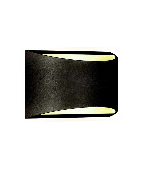 Applique Lampada Led Da Parete 10W Carcassa Nera 4000K IP54 Doppio Fascio Luminoso Up-Down Forma Mezza Luna SKU-218684