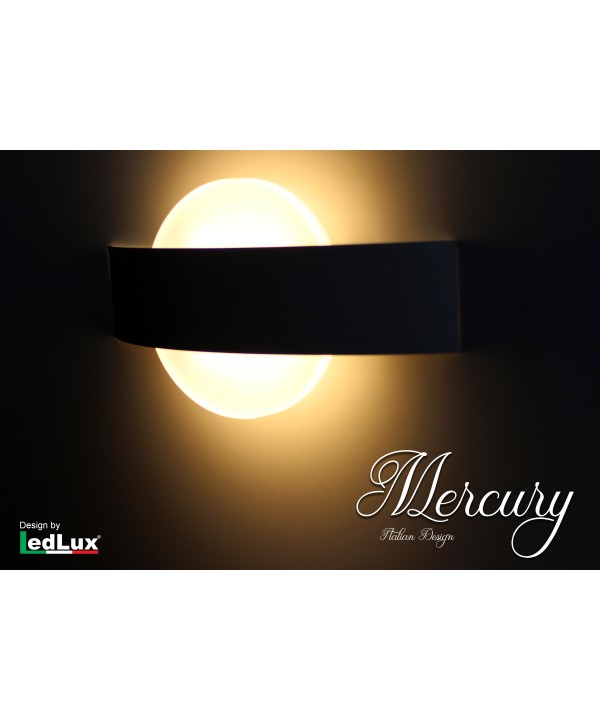Applique Led Da Parete Modello Mercury Italian Design Moderna 6W Bianco Caldo