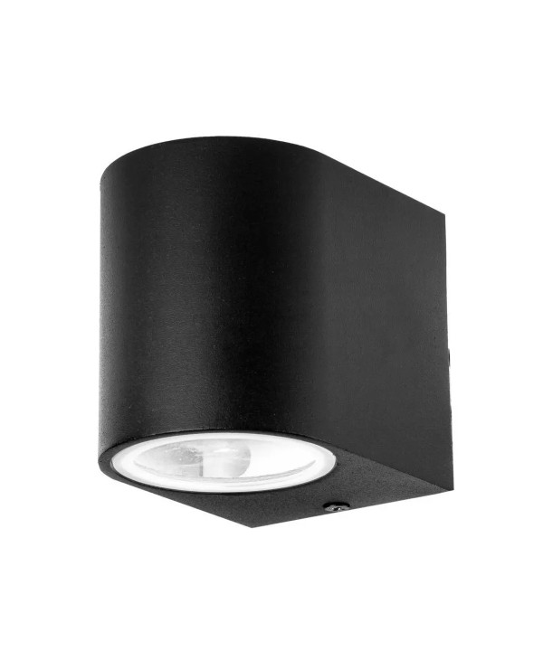 Applique Lampada Da Parete Circolare Attacco GU10 IP44 Carcassa Nera Illuminazione Da Un Lato SKU-7508