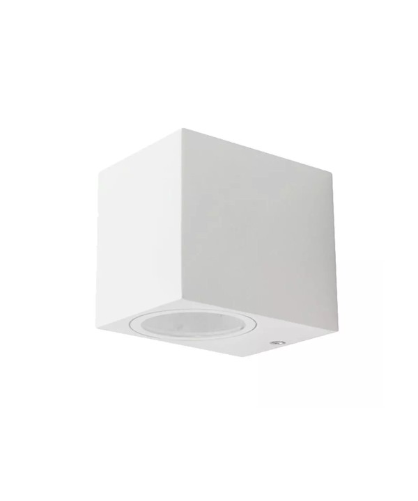 Applique Lampada Da Parete Quadrato Attacco GU10 IP44 Carcassa Bianca Illuminazione Da Un Lato SKU-7539