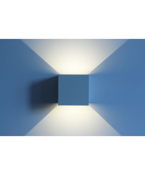 Applique Led Da Parete Brandie 6W Carcassa Bianca Quadrata Bianco Neutro IP65 Doppio Illuminazione Angolo Regolabile SKU-7088