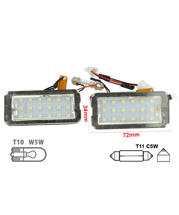 Kit Luci Targa Led Fiat 500 500C 51800482 Bianco Canbus No Errore 12V Resistenza Inclusa