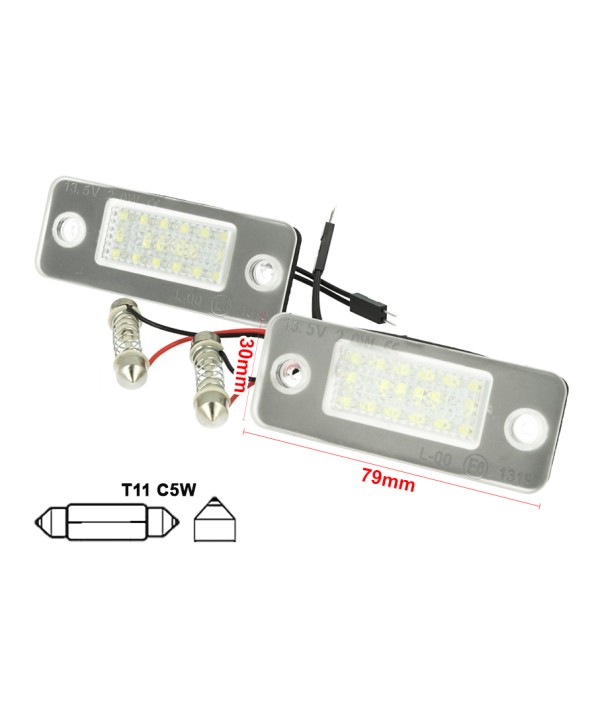 Kit Luci Targa Led Audi A8 D3 2002-2010 Bianco Canbus No Errore OEM 4E0943021 E40943022