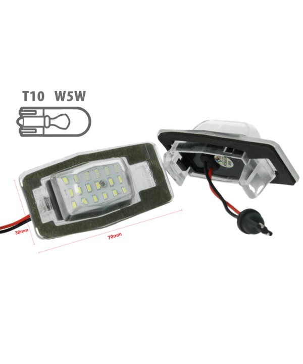 Kit Luci Targa Led Mazda 323 12V 2W Bianco Canbus No Errore Attacco T10 W5W