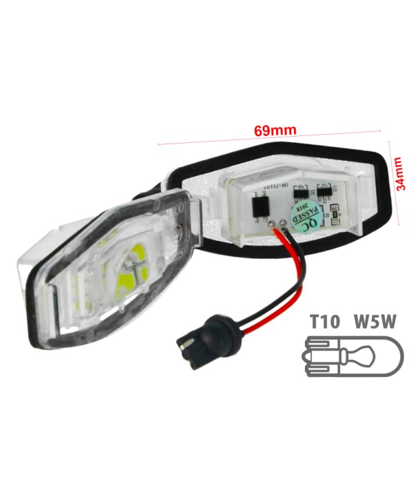 Kit Luci Targa Led Honda XRV X-RV 2015 Canbus Bianco No Errore 12V 2W